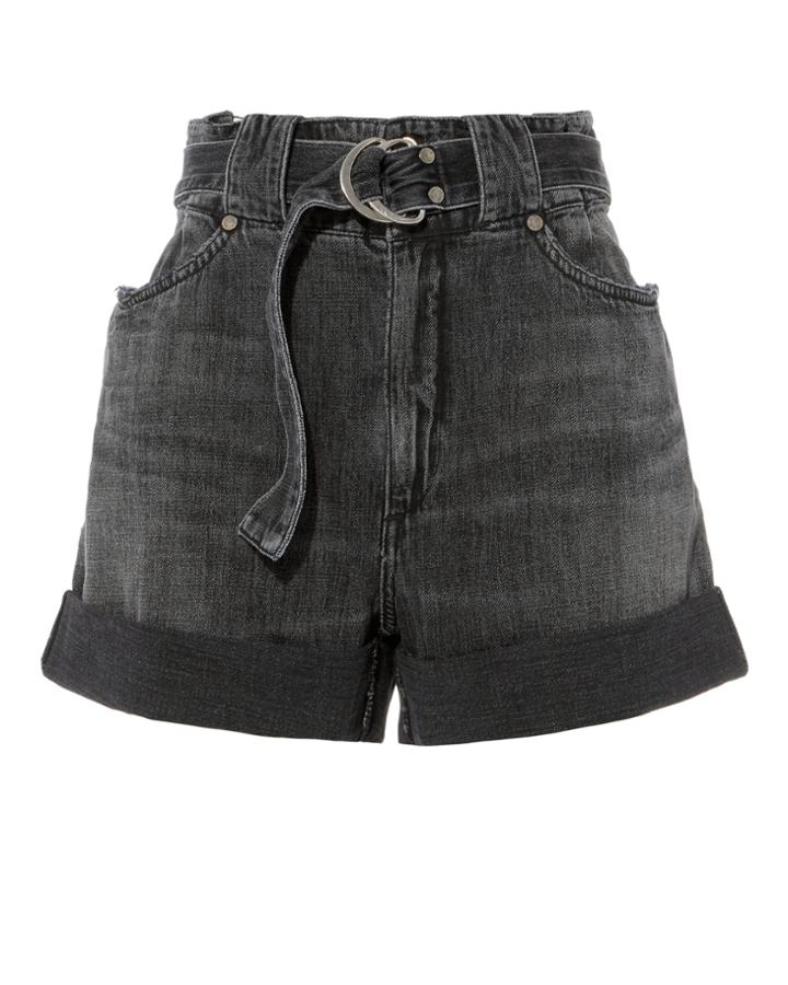 Jean Atelier Cinched Denim Shorts Grey 24