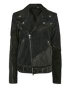 Blk Dnm 18 Three Blues Leather Jacket