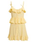 For Love & Lemons Limoncello Mini Dress Yellow/white L