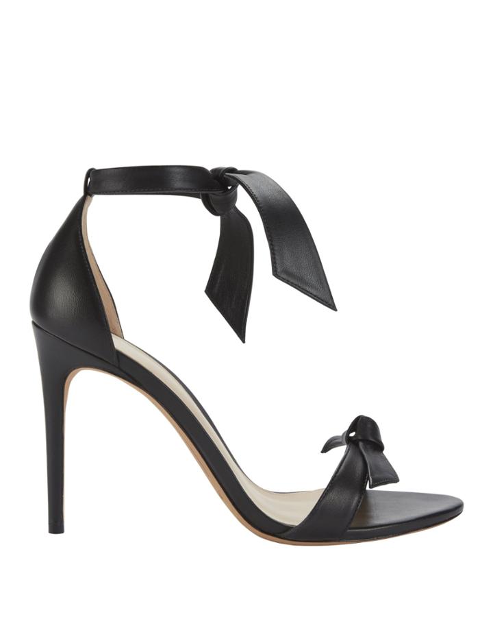 Alexandre Birman Clarita Double Bow Black Leather Sandals Black 36