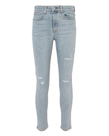Rag And Bone Rag & Bone/jean High-rise Ankle Skinny Jeans Denim-lt 23