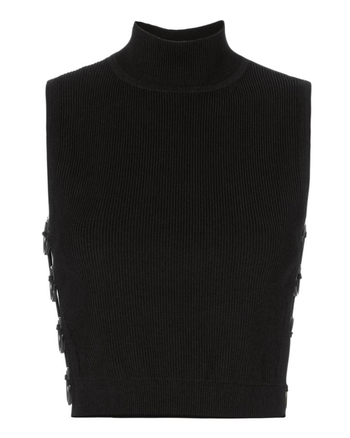 Cushnie Et Ochs Aria Black Crop Top Black S