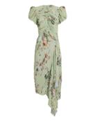 Preen By Thornton Bregazzi Tessa Pliss Georgette Dress Green/floral P