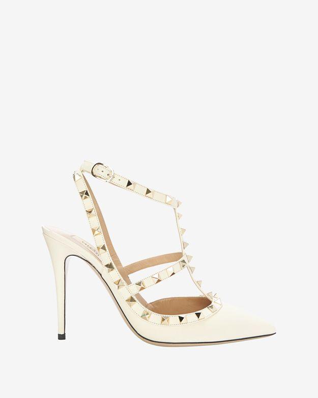 Valentino Rockstud Cage Pump: Ivory