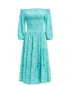 Coolchange Joni Off Shoulder Midi Dress Bright Blue/floral P