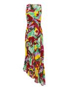 La Double J La Doublej Pina Abstract Print Midi Dress Red/yellow Abstract M