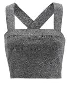 Derek Lam 10 Crosby Lurex Crop Top Silver P