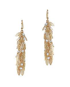 Rosantica Filigrane Leaf &amp; Pearl Earrings