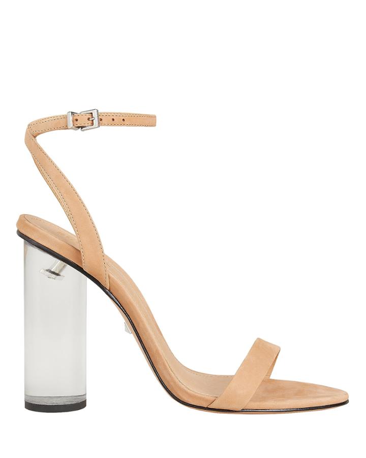 Schutz Valencia Clear Heel Sandals Brown 7.5