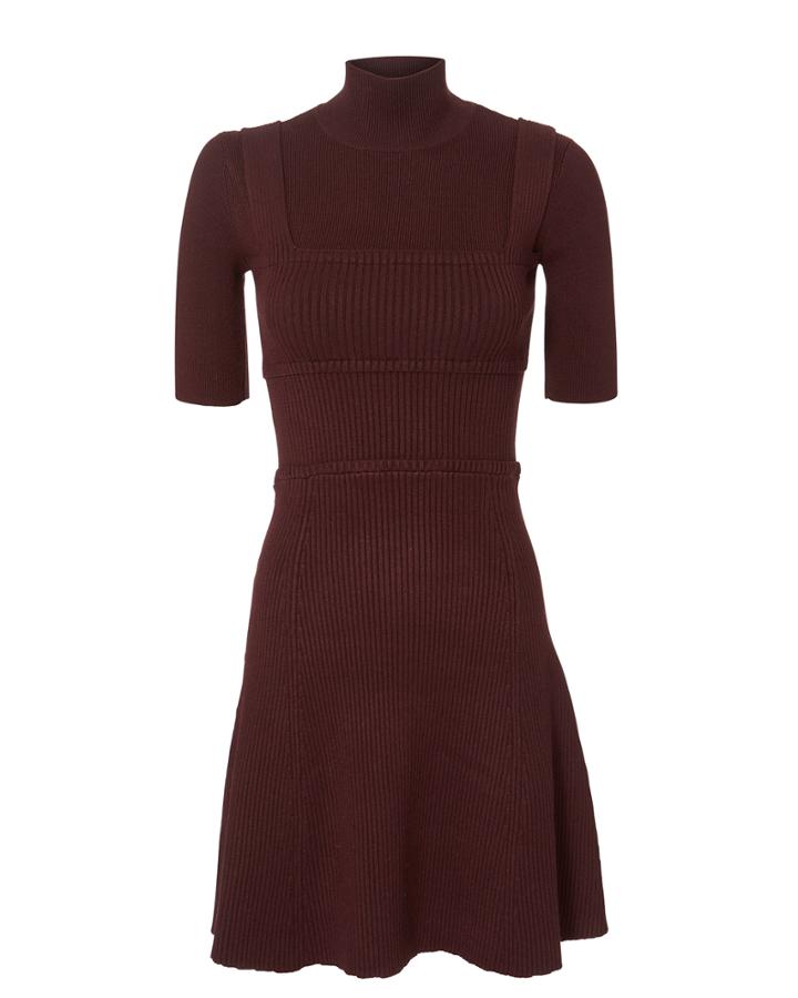 Victoria Victoria Beckham Victoria, Victoria Beckham Turtleneck Knit Dress Red-drk 6