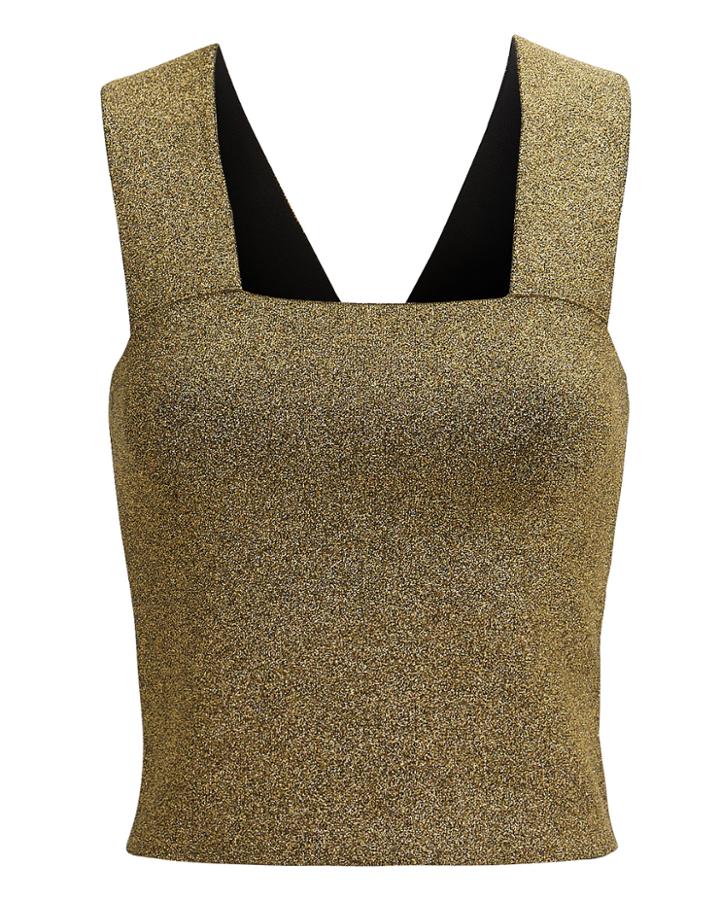 Alc A.l.c. Lia Gold Metallic Top Gold M