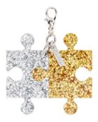 Edie Parker Gold And Silver Confetti Puzzle Charm Colorblock 1size