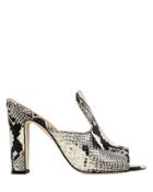 Paris Texas Snakeskin Embossed Slides Black/white 40