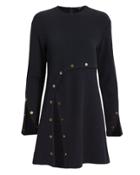 Derek Lam Asymmetric Snap Detail Dress Navy 40