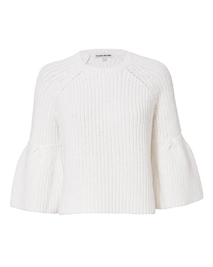 &quot;elizabeth And James Carolina Flutter Sleeve Crop Sweater&quot;