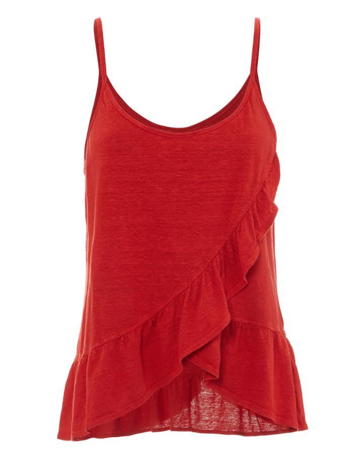 Alc A.l.c. Ava Ruffle Tank Red P