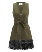 Alexis Lottie Fringe Hem Dress Green P