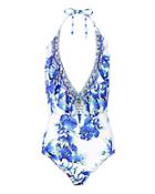 Camilla V-neck Ruffle One Piece