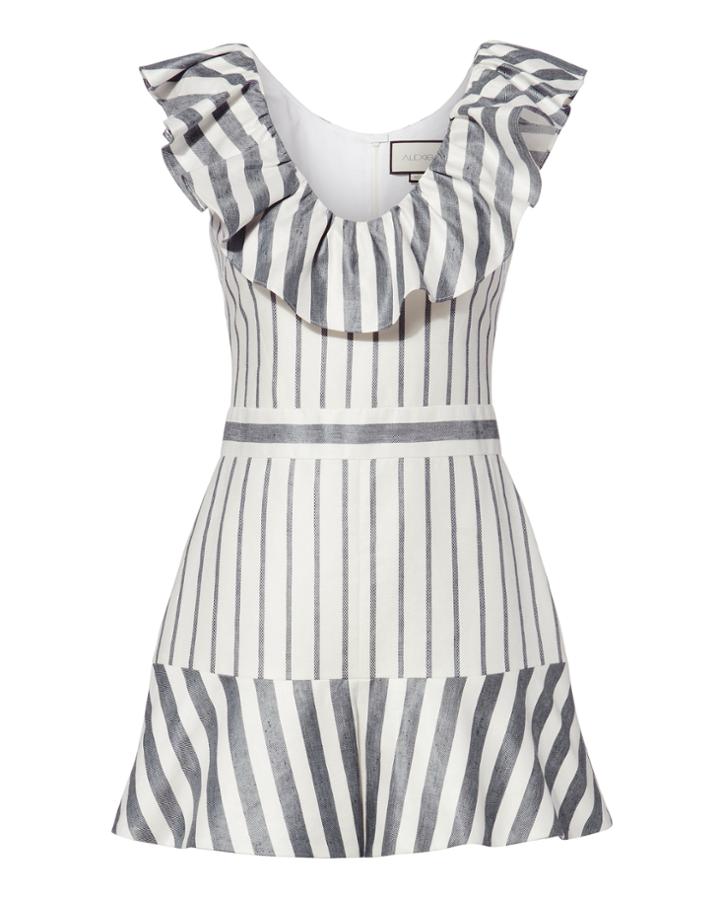 Alexis Tamiko Striped Romper Navy S