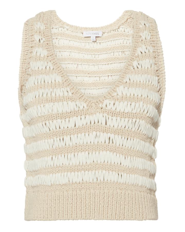Exclusive For Intermix Intermix Heidi Crochet White Knit Tank White P