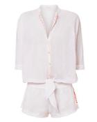 Poupette St Barth Kim Long Sleeve White Romper