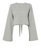 T By Alexander Wang Tie Back Cropped Sweatshirt Grey P