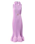 Tibi Pleated Belted Dress Purple-lt P