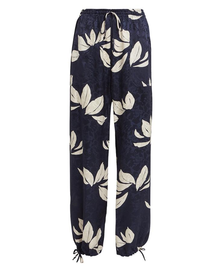Warm Printed Jogger Pants Navy/floral S
