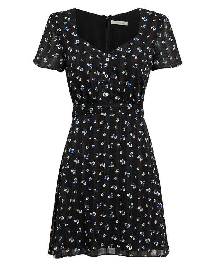 The East Order Ami Mini Dress Black Floral L