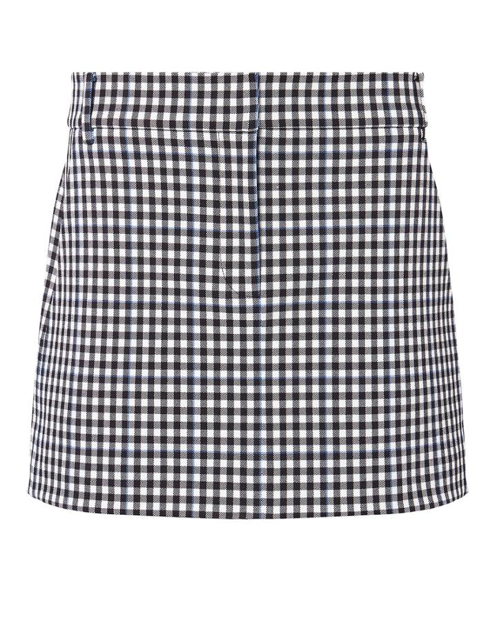 Tibi Gingham Mini Skirt Blk/wht Zero