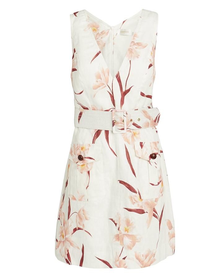 Zimmermann Corsage Safari Dress White/pink Floral 2