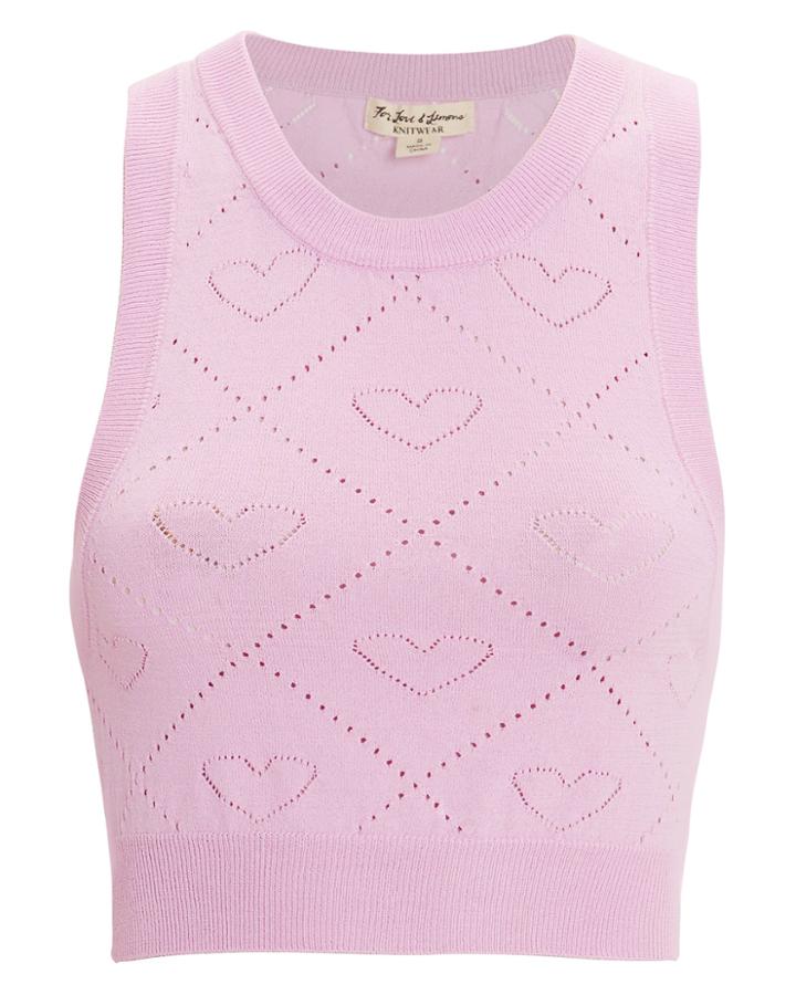 For Love & Lemons Fiona Heart Tank Lilac M