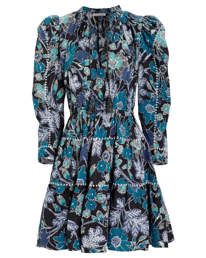 Ulla Johnson Liv Lapis Floral Patchwork Dress Lapis/floral 8
