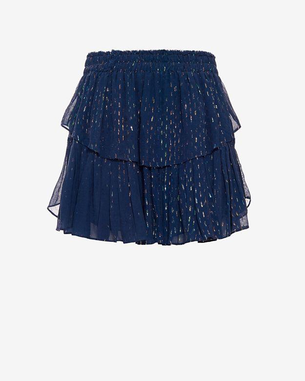 Love Shack Fancy Ruffled Lurex Mini Skirt