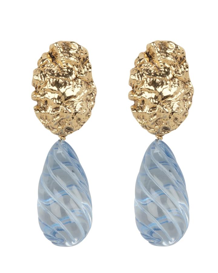 Lizzie Fortunato Whirlpool Blue Drop Earrings Gold/blue 1size