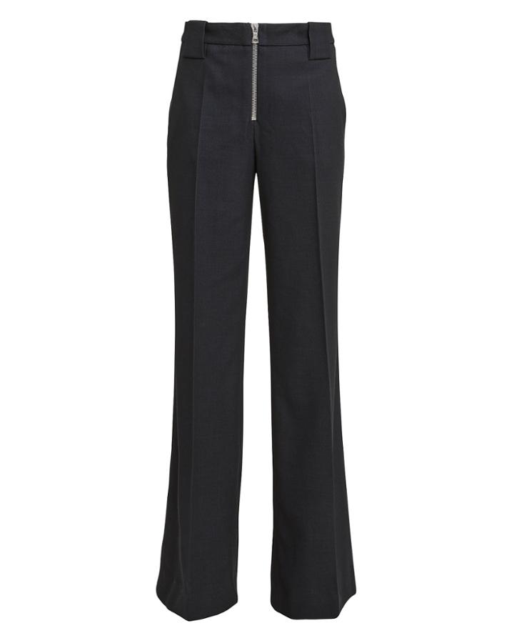 Victoria Victoria Beckham Victoria, Victoria Beckham Wool-blend Front Zip Trousers Navy 6
