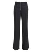 Victoria Victoria Beckham Victoria, Victoria Beckham Wool-blend Front Zip Trousers Navy 6