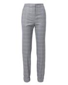 Tibi Cooper Plaid Jogger Pants Grey Zero