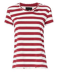 Rta Nicola Striped Ripped Tee