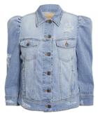 Retrofte Ada Puffed Sleeve Denim Jacket Medium Blue Denim P