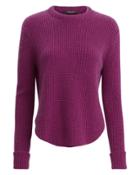 Derek Lam Shirttail Hem Ribbed Sweater Merlot Purple S