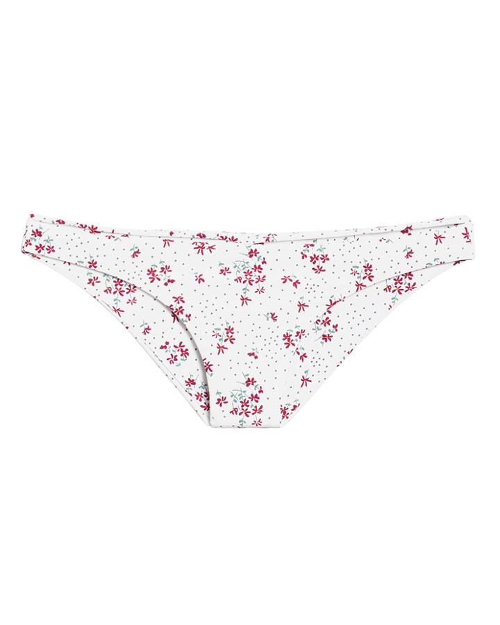 Bond Eye Whip It White Floral Bikini Bottom White/red Floral S