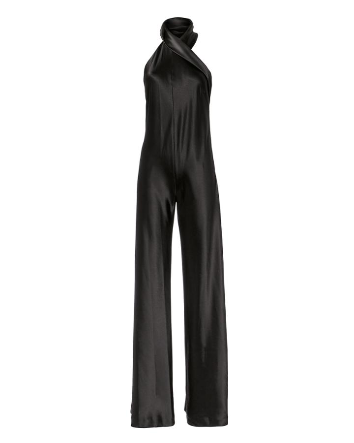 Galvan Asymmetric Sash Jumpsuit Black 36