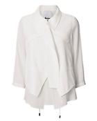 Chris Gramer Draped Chiffon Vanilla Jacket
