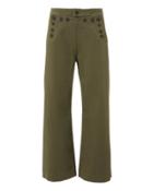 Alc A.l.c. Pierce Wide Leg Cropped Pants Green Zero