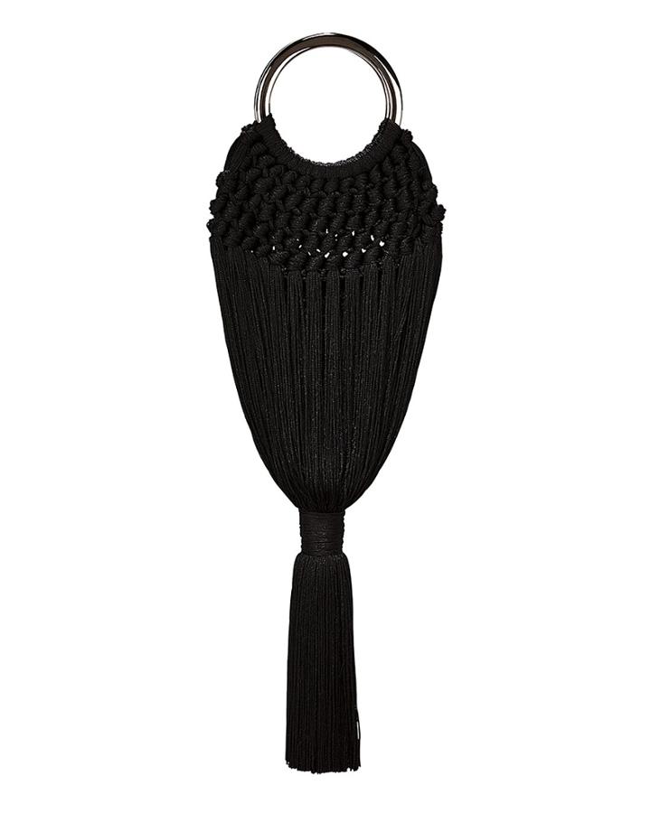 Cult Gaia Angelou Tassel Metal Handle Bag Black 1size