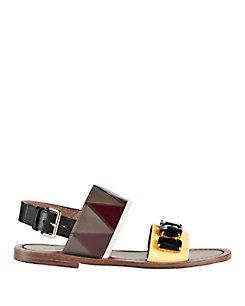 Marni Black Stone Flat Sandals