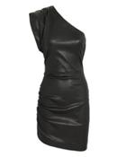 Iro Apria One Shoulder Leather Dress Black 36