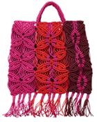 Carrie Forbes Olfo Tricolor Macram Clutch Fuchsia 1size