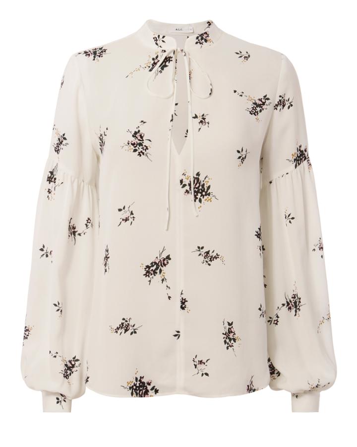 Alc A.l.c. Ty Lantern Sleeve Top Pri-floral Zero